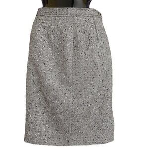 Emanuel Ungaro Solo Donna Paris Metallic Chevron Tweed Wool Midi Pencil Skirt